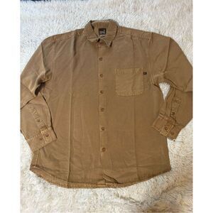 Weekendz off tencel caramel Long sleeve relaxed button down shirt L